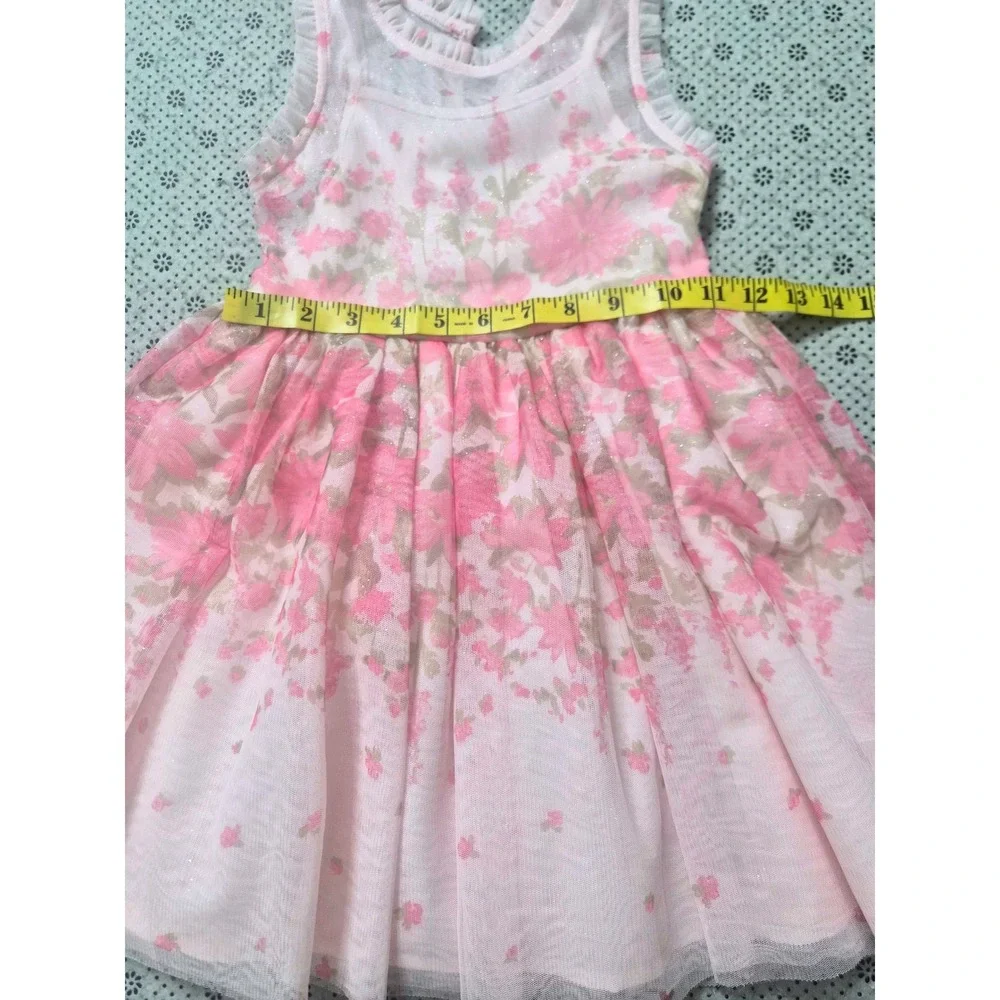 Zenzi Girls Pink Floral Tulle Party Dress Size XS 4/5